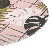 熱帯葉の花、手のパタ色彩の鮮やかーン。 カッティングボード (角)