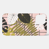 熱帯葉の花、手のパタ色彩の鮮やかーン。 Case-Mate iPhoneケース (裏面 (横))