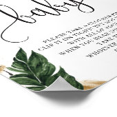 熱帯葉の葉は、ベビーのサインゲームを言わない ポスター (角)