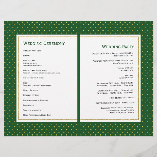 熱帯葉の金ゴールド折り畳み式結婚式 (裏面)