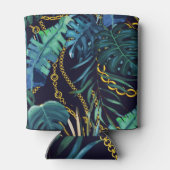 熱帯葉の金ゴールド、チェーン、シームレス。 缶クーラー (裏面)