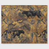 熱帯葉の、ヒョウとラン。シームレスなビント ラッピングペーパー (フラット)