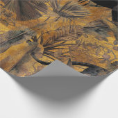 熱帯葉の、ヒョウとラン。シームレスなビント ラッピングペーパー (角)