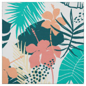 熱帯葉カラフルコラージ ファブリック (見本)