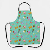 熱帯葉ターコイズ エプロン (正面)