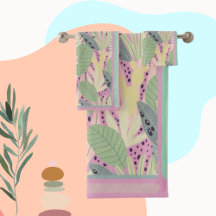 熱帯葉ティール（緑がかった色）、緑、ピンク、ビーチカラー