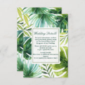 熱帯葉ハワイアンサマー結婚ズ詳細 エンクロージャーカード (正面/裏面)