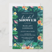 熱帯葉ハワイアンフローラブライダルシャワー 招待状 (正面)