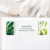 熱帯葉ハワイアン結婚式招待状カスタム ラベル (インサイチュ)