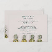 熱帯葉ハワイアン結婚詳細 エンクロージャーカード (正面/裏面)