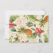 熱帯葉ハワイアン結婚詳細 招待状 (裏面)