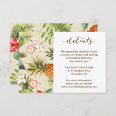 熱帯葉ハワイアン結婚詳細 招待状 (正面/裏面)