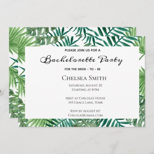 熱帯葉バチェロレッテ招待状 招待状 (正面/裏面)