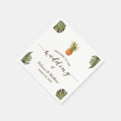 熱帯葉パイナップル結婚夏 スタンダードカクテルナプキン (角)