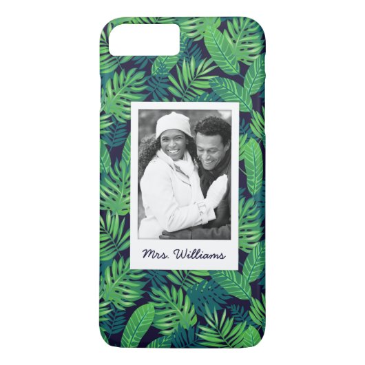 熱帯葉パターン|はあなたの写真を加えましたり及び示します Case-Mate iPhoneケース (裏面)