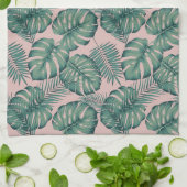 熱帯葉パターン キッチンタオル (折り畳み)