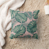 熱帯葉パターン クッション (ブランケット)