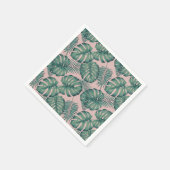 熱帯葉パターン スタンダードカクテルナプキン (角)