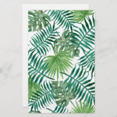 熱帯葉パターン 便箋 (正面/裏面)