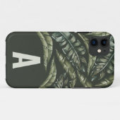 熱帯葉パーソナライズされたイニシャル Case-Mate iPhoneケース (裏面(横))