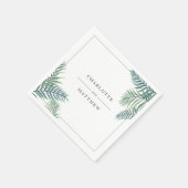 熱帯葉パーソナライズされた結婚病 スタンダードカクテルナプキン (角)