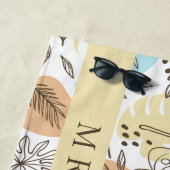 熱帯葉パーソナライズされた ビーチタオル (インサイチュ)