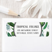 熱帯葉パーム葉植物差出人住所 ラベル (インサイチュ)