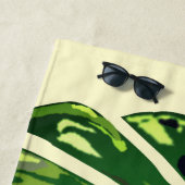 熱帯葉ビーチタオル – カスタム色 ビーチタオル (インサイチュ)