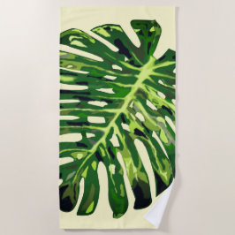 熱帯葉ビーチタオル – カスタム色 ビーチタオル