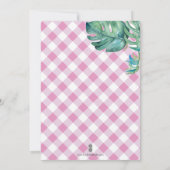 熱帯葉フラミンゴベビーシャワー 招待状 (裏面)
