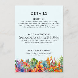 熱帯葉フローラビーチウェディアルビーチ結婚式 エンクロージャーカード