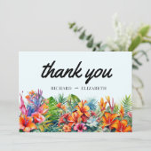 熱帯葉フローラビーチ結婚式 サンキューカード (スタンド正面)