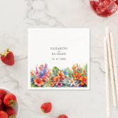 熱帯葉フローラビーチ結婚式 スタンダードカクテルナプキン (インサイチュ)