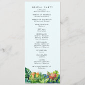 熱帯葉フローラビーチ結婚式 プログラム (裏面)