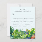 熱帯葉フローラビーチ結婚式 出欠カード (裏面)