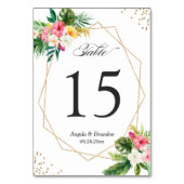 熱帯葉フローラ結婚ルアウ（ハワイ式宴会）の表番号 テーブルナンバー (正面)