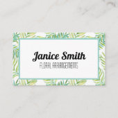 熱帯葉フローラ背景（緑） 名刺 (正面)