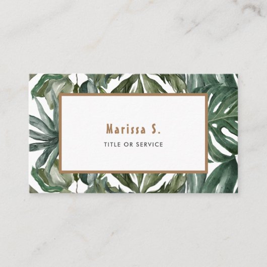 熱帯葉モダン 名刺 (正面)