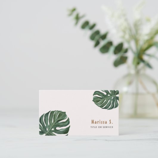 熱帯葉モダン 名刺 (スタンド正面)