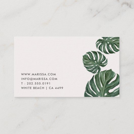 熱帯葉モダン 名刺 (裏面)