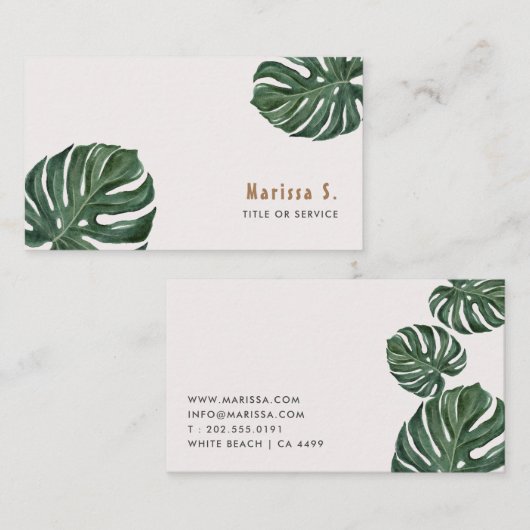 熱帯葉モダン 名刺 (正面/裏面)
