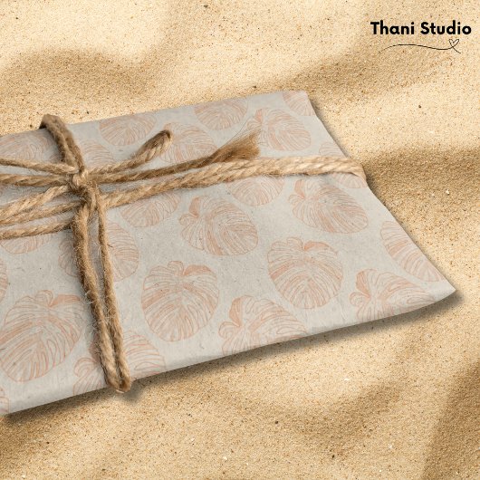 熱帯葉ヴィンテージレトロ夏誕生日 薄葉紙