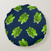 熱帯葉丸枕の模様 ラウンドクッション (裏面)