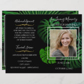 熱帯葉写真葬儀プログラム (正面/裏面)