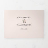 熱帯葉国結婚の写真とRSVP詳細 三つ折り招待状 (カバー)