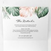 熱帯葉国結婚の写真とRSVP詳細 三つ折り招待状 (内部最初)