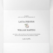 熱帯葉国結婚の写真とRSVP詳細 三つ折り招待状 (内部中)