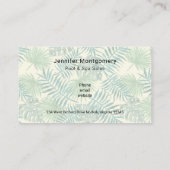 熱帯葉型とピンクのフラミンゴ 名刺 (裏面)