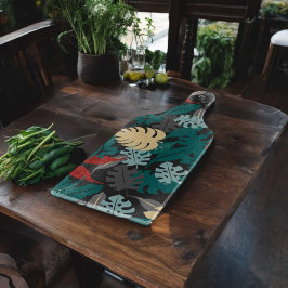 熱帯葉型模様 カッティングボード