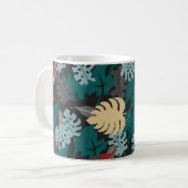 熱帯葉型模様 コーヒーマグカップ (正面左)